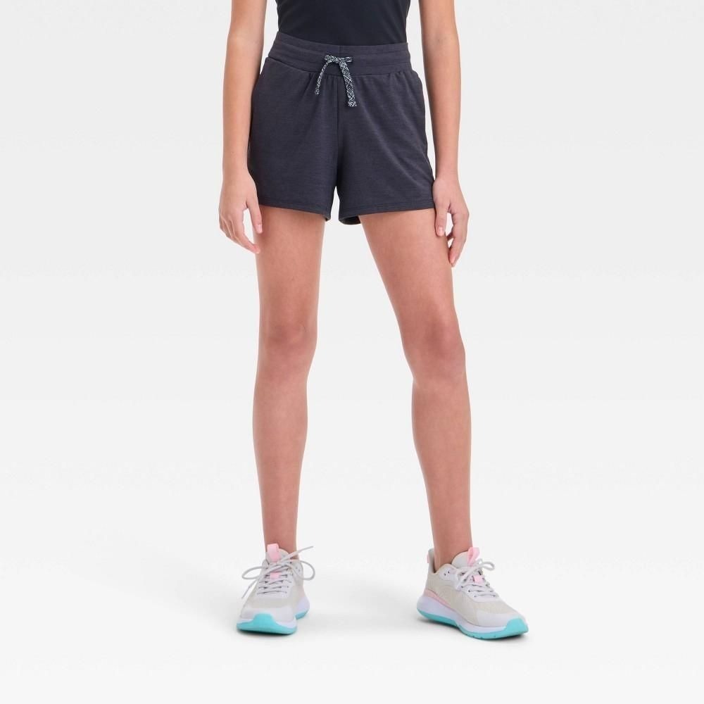 All in Motion Girls Soft Stretch Shorts Black Size L 10/12 Moisture Wicking